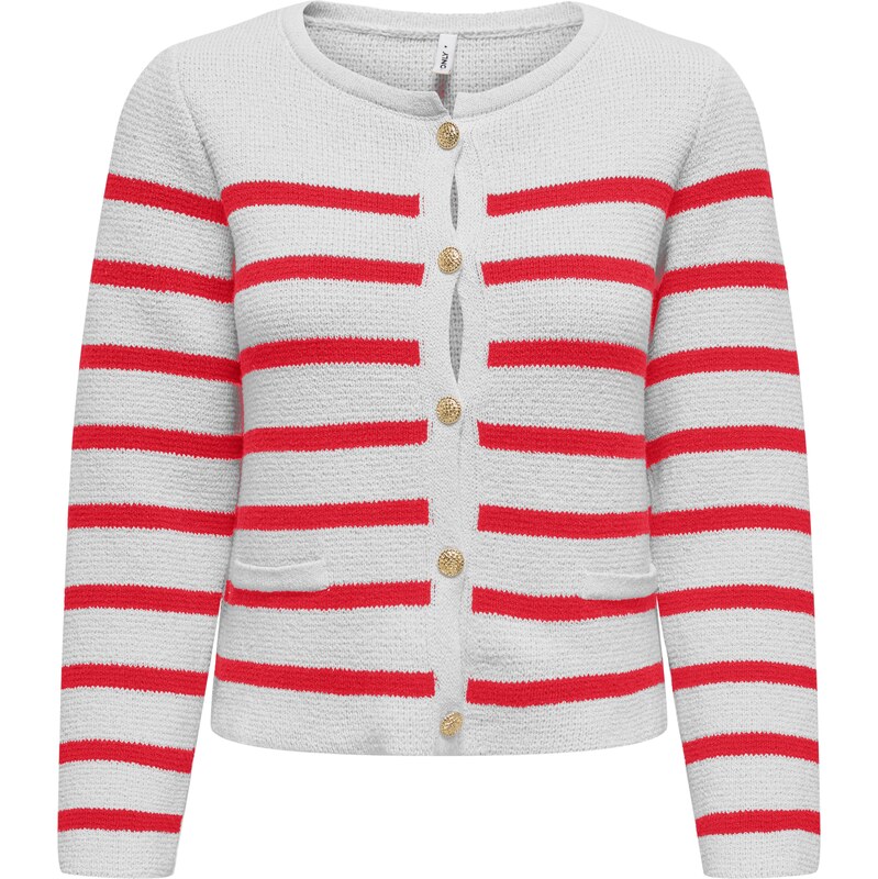 ONLY Kardigán ONLLAURA červená / biela 61983882