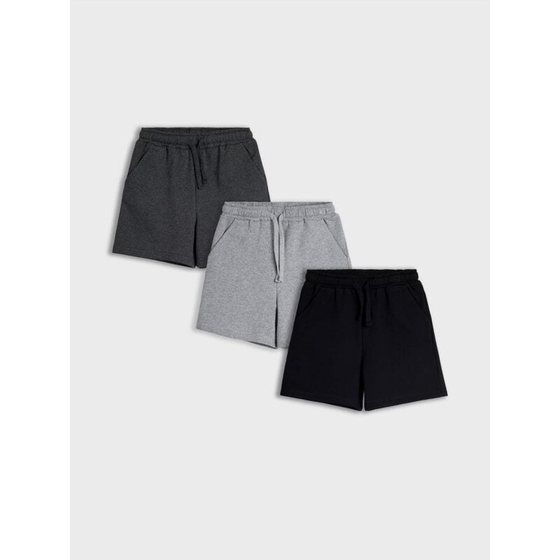 Sinsay - Súprava 3 šortiek - čierna 68522790