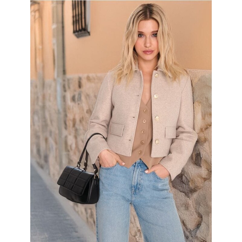 Sinsay - Krátka bunda - béžová 65751113