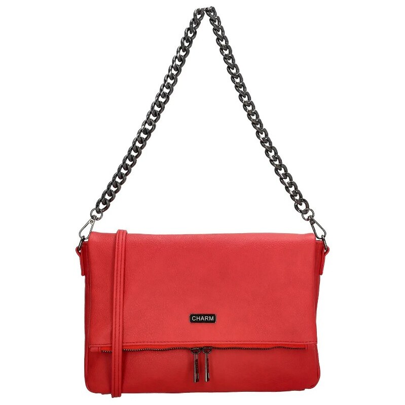 Charm London Červená crossbody kabelka s retiazkou Elysia 61880835
