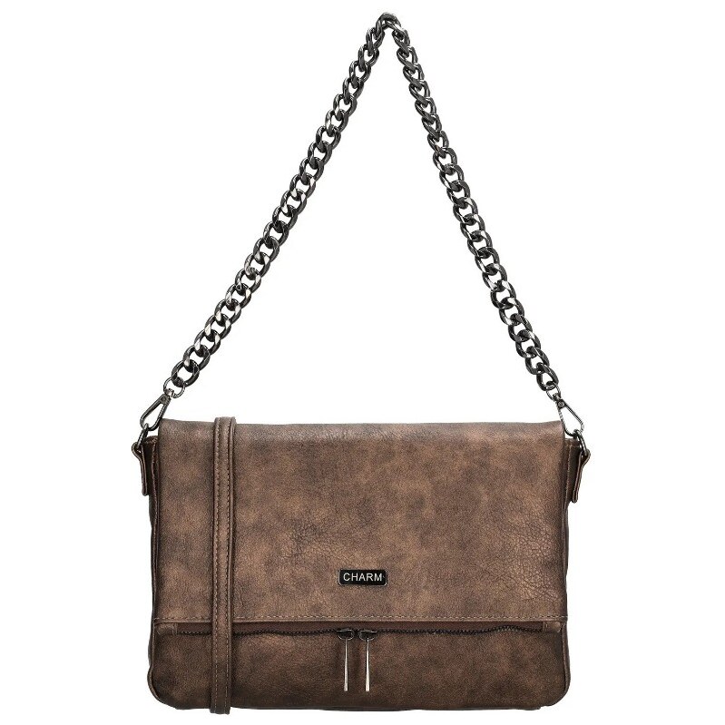 Charm London Hnedá crossbody kabelka s retiazkou Elysia 61880836