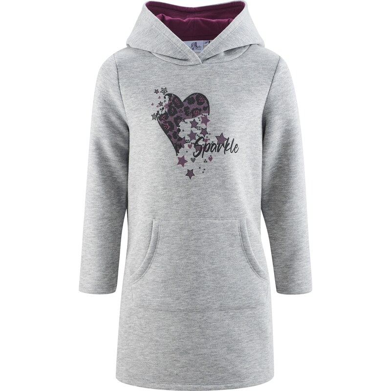 happy girls Šaty sivá melírovaná / tmavofialová / čierna 61945623