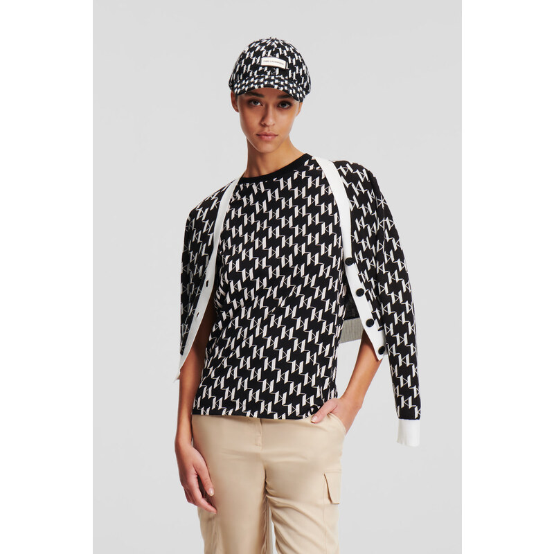 SVETER KARL LAGERFELD KL MONOGRAM SHORT CARDIGAN 49441179