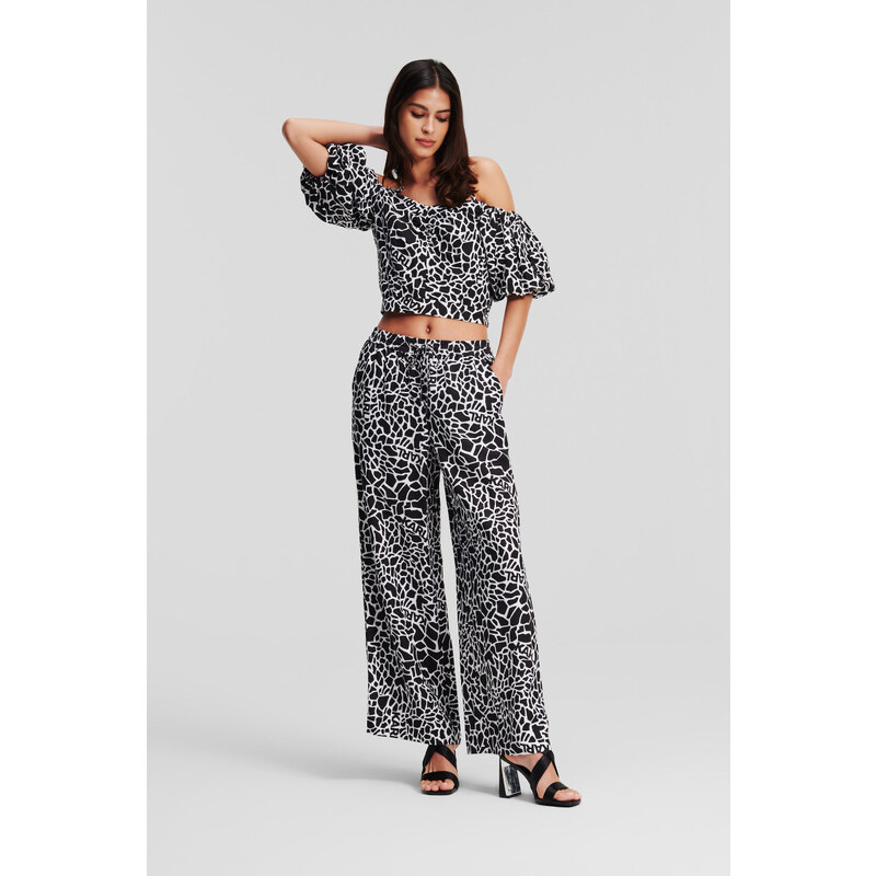 NOHAVICE KARL LAGERFELD LINEN BLEND PANTS 52624578