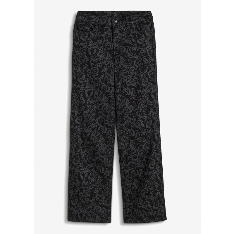 bonprix Džínsy Marlene s lesklým vzorom, farba čierna 47086196