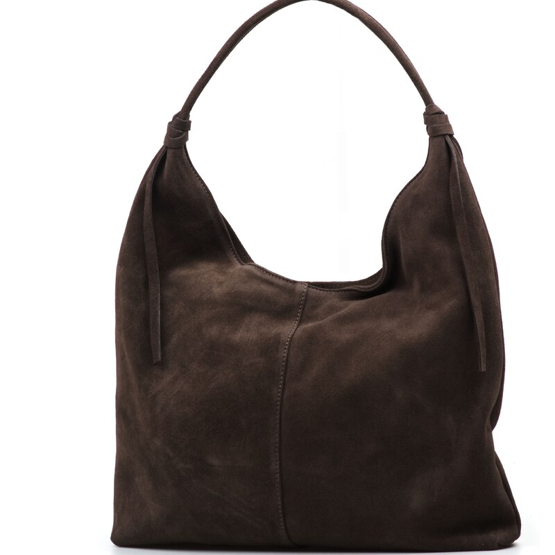 Blaire Kožená kabelka Stina tmavo hnedá 64987846