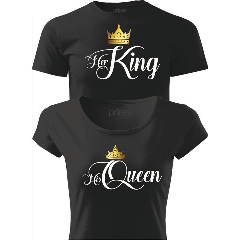 T-ričko Jeho Královná Jej Kráľ zlatá koruna (King a Queen) 61804419