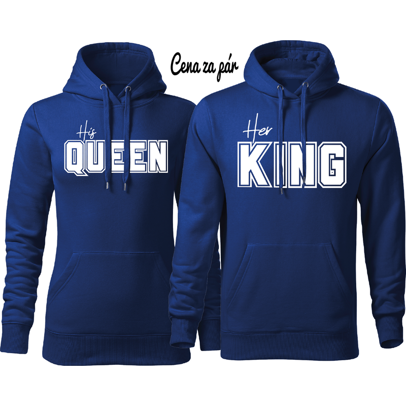 T-ričko Mikiny Jeho kráľovná Jej kráľ mikiny pre páry ( King a Queen ) 61804897
