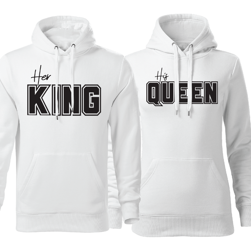 T-ričko Mikiny Jeho kráľovná Jej kráľ mikiny pre páry (King a Queen) 61804898