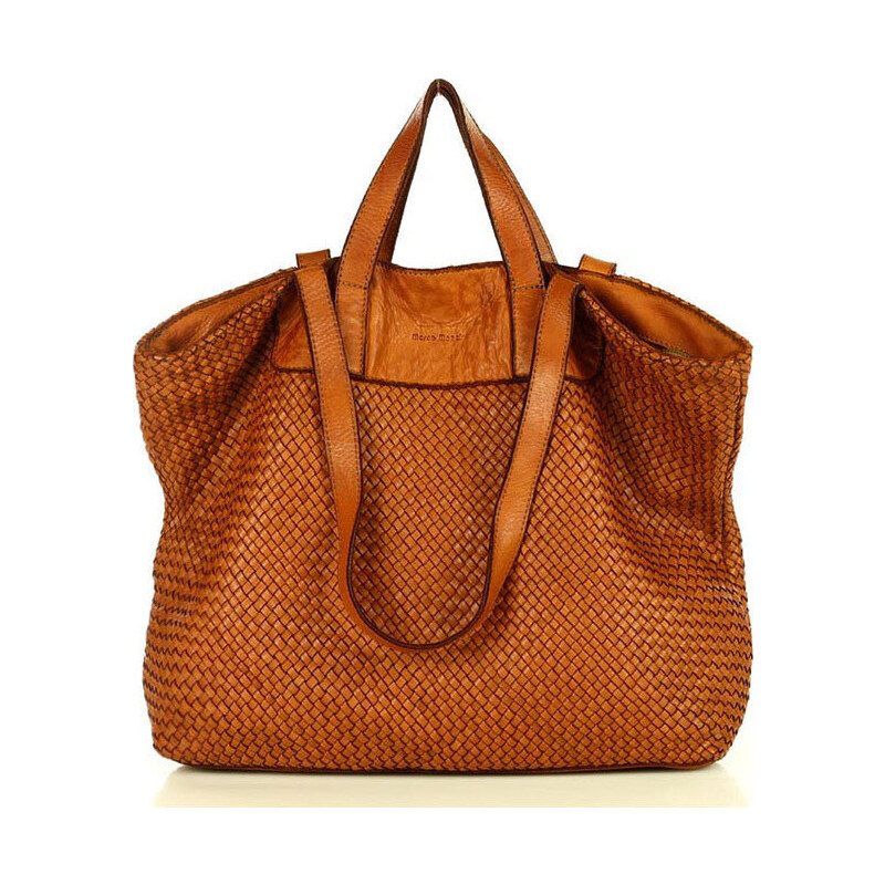 MARCO MAZZINI Karamelová pletená shopper bag (v186a) 28552787