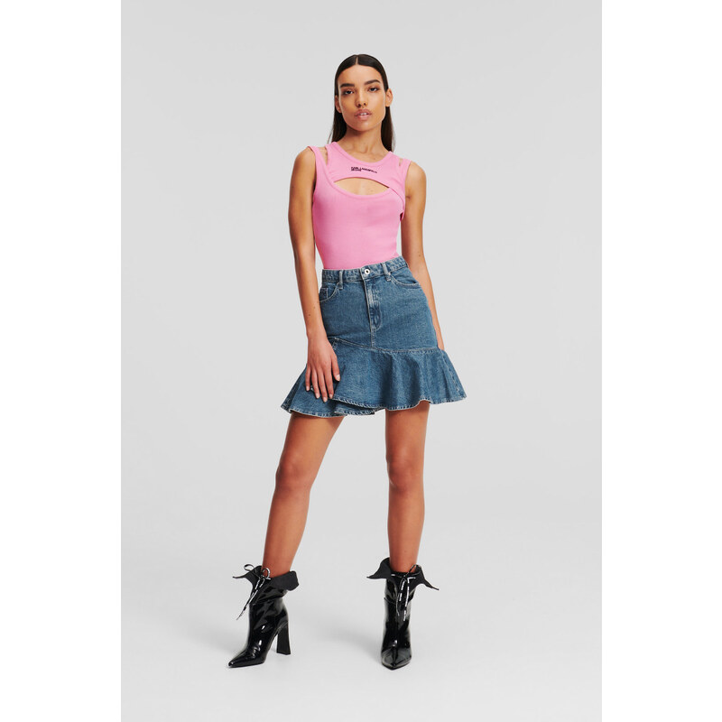 SUKŇA KARL LAGERFELD JEANS KLJ RUFFLE DENIM SKIRT 55485063