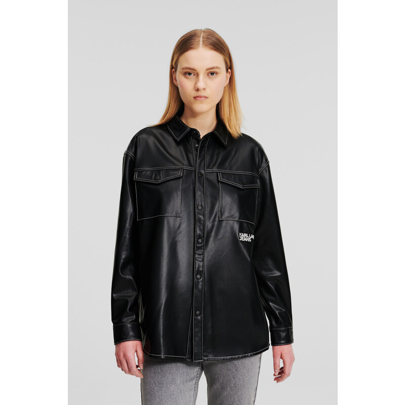 KOŠEĽA KARL LAGERFELD JEANS KLJ FAUX LEATHER OVERSHIRT 55485078