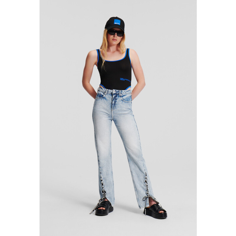 DŽÍNSY KARL LAGERFELD JEANS KLJ HR STRAIGHT LACE-UP DENIM 49404880