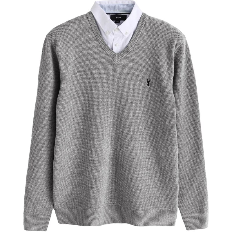 Next Sveter sivá / tmavosivá / biela 62661881