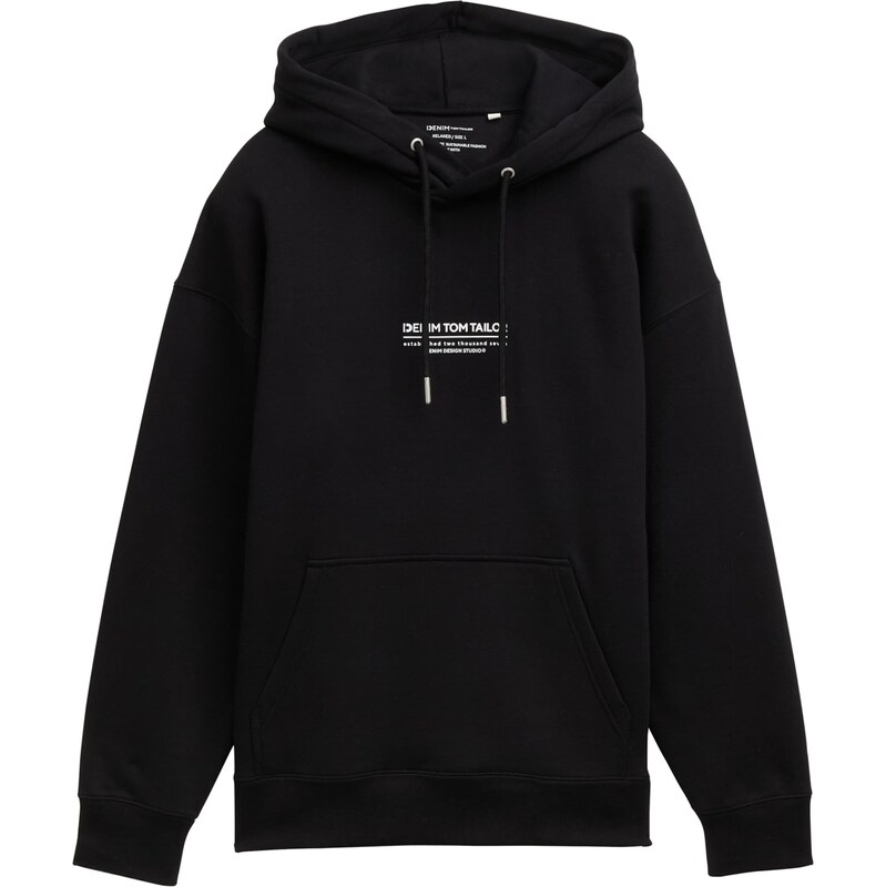 TOM TAILOR DENIM Mikina čierna / biela 61948254