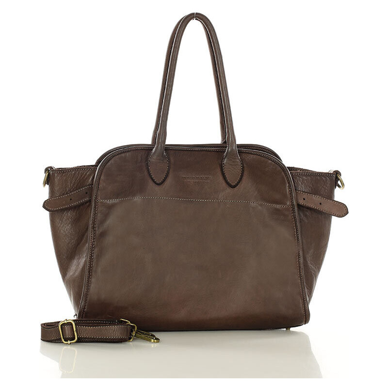 MARCO MAZZINI Taška z talianskej prírodnej kože | tmavohnedá v251c 61815558