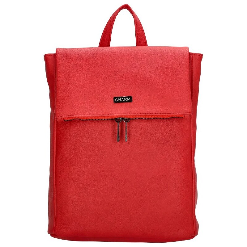 Charm London Červený elegantný kožený batoh Noire 61817035