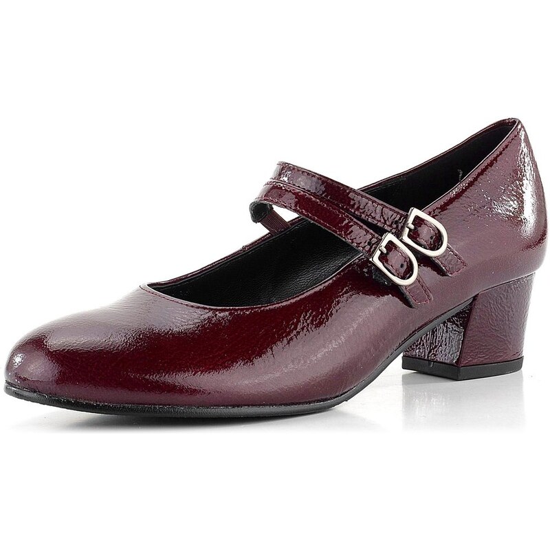 Gabor vínové lakované lodičky s priehlavkovými pásikmi 52.212.88 62752163