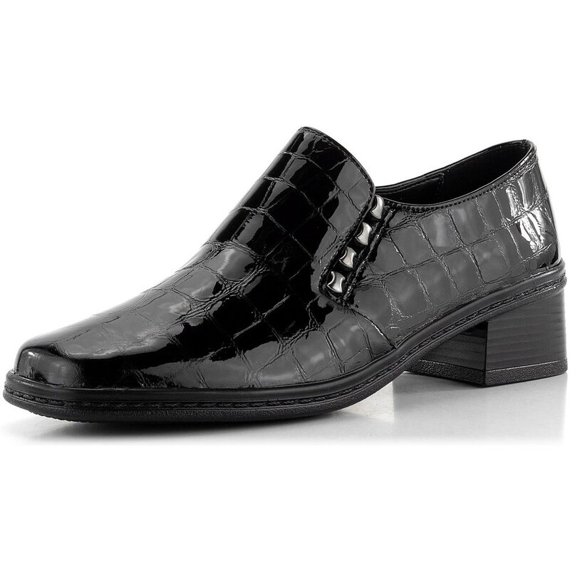 Gabor uzavreté poltopánky s pružnou vsadkou lakované kroko čierne 04 62752310