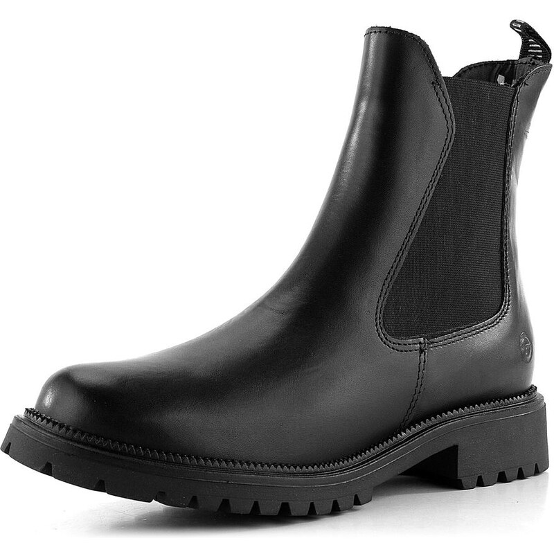 Tamaris černý kožený chelsea kotník 1-25427-41 62752030