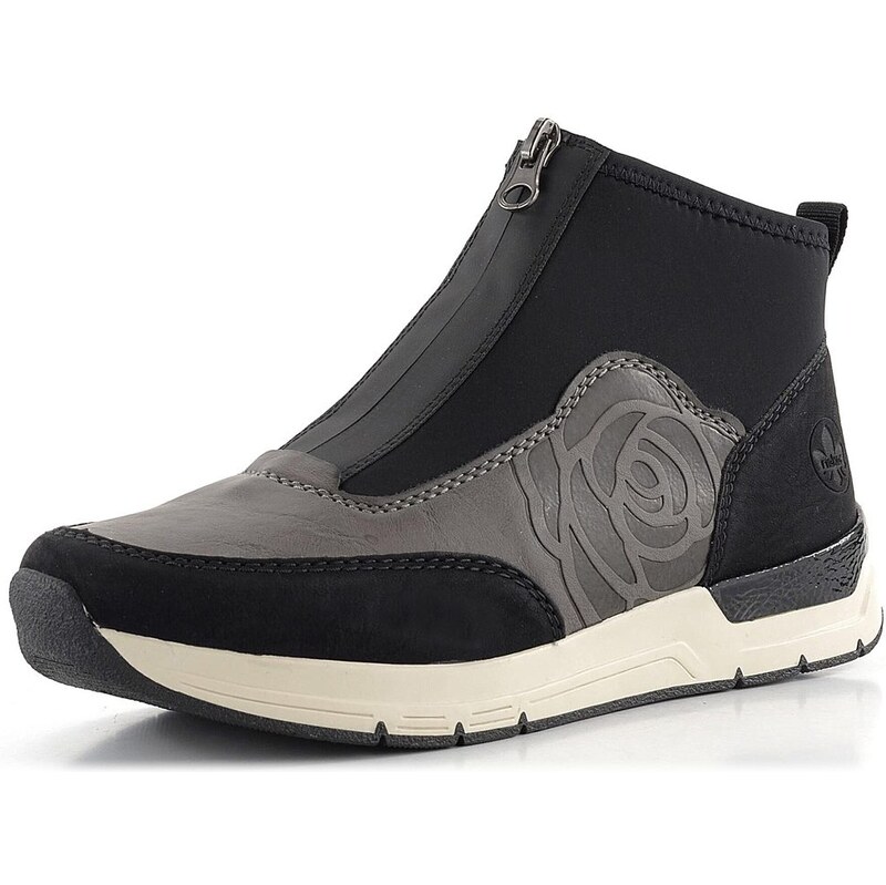 Rieker športovejšia členková obuv s predným zipsom čierna/šedá 58956 62752024