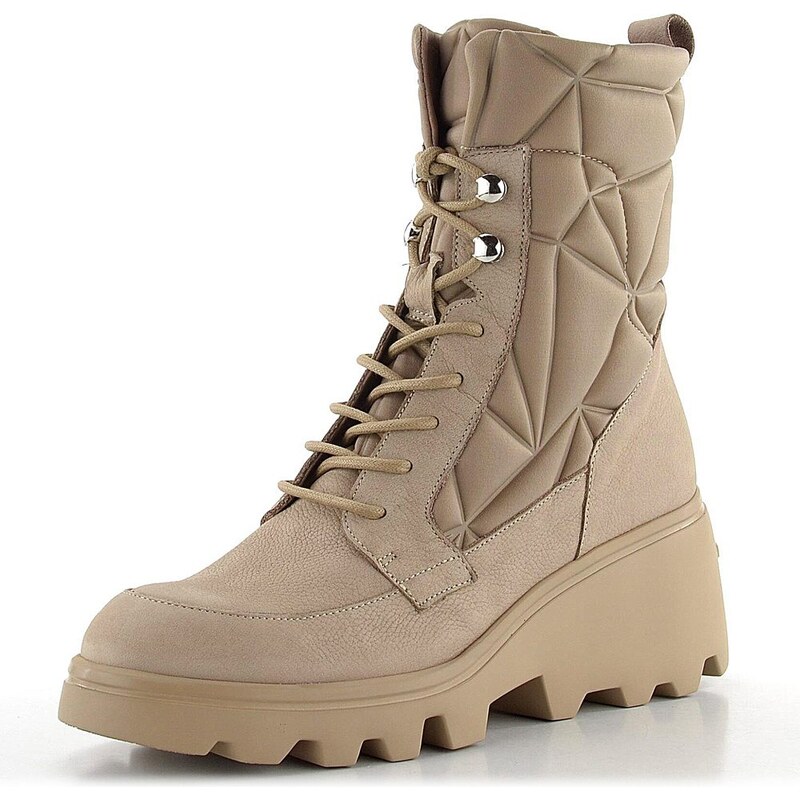 Wonders šněrovací kotník na klínku Taupe G-7004 62752035