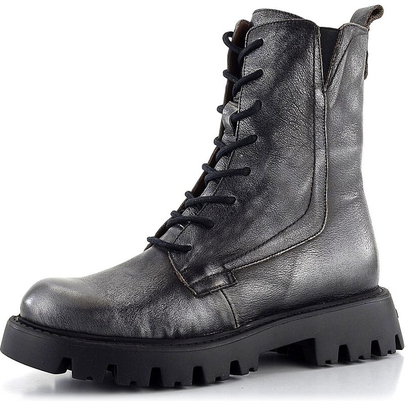 Wonders šněrovací kotník na hrubé podešvi Plomo/Negro C-7502 62752038