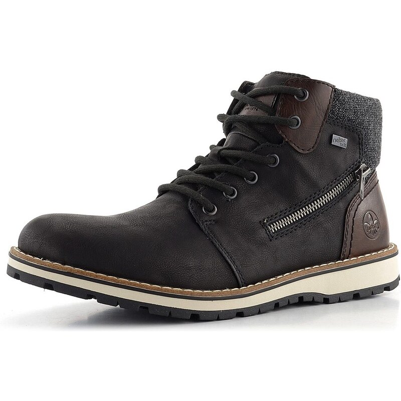 Rieker pánska šnurovacia členková obuv s membránou čierno-šedá 38441 62752093