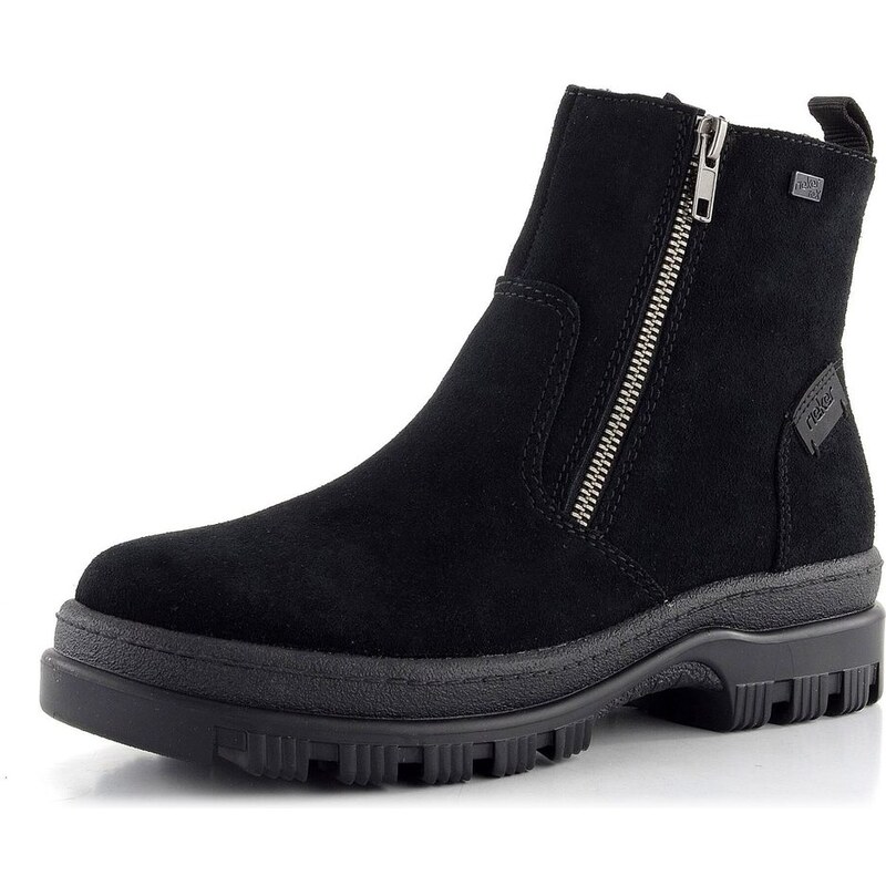 Rieker členková obuv so zipsom a membránou čierna X8251-00 62752356