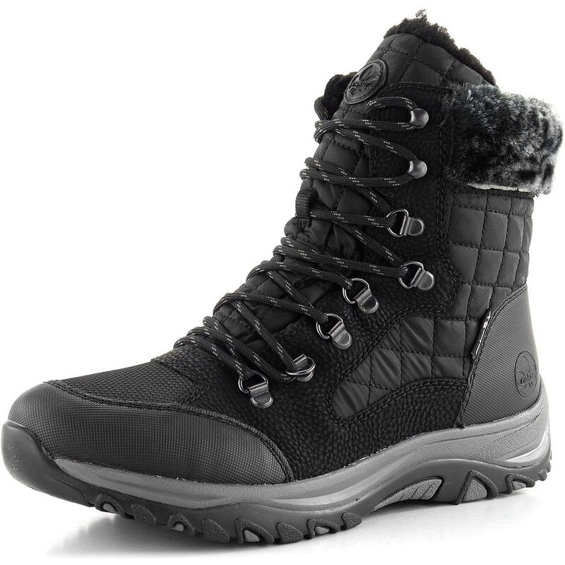 Rieker šněrovací kotník s membránou šedo-černý M9644-00 62752083