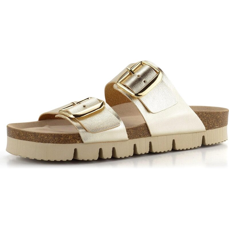 BIO Life šľapky fuzbetové metalické zlaté 2011.Pisa/650 62752304