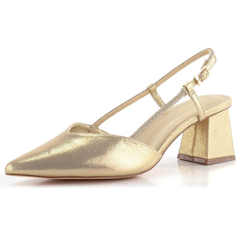 Menbur spoločenské lodičky s voľnou pätou Oro/Gold 25672 62752299