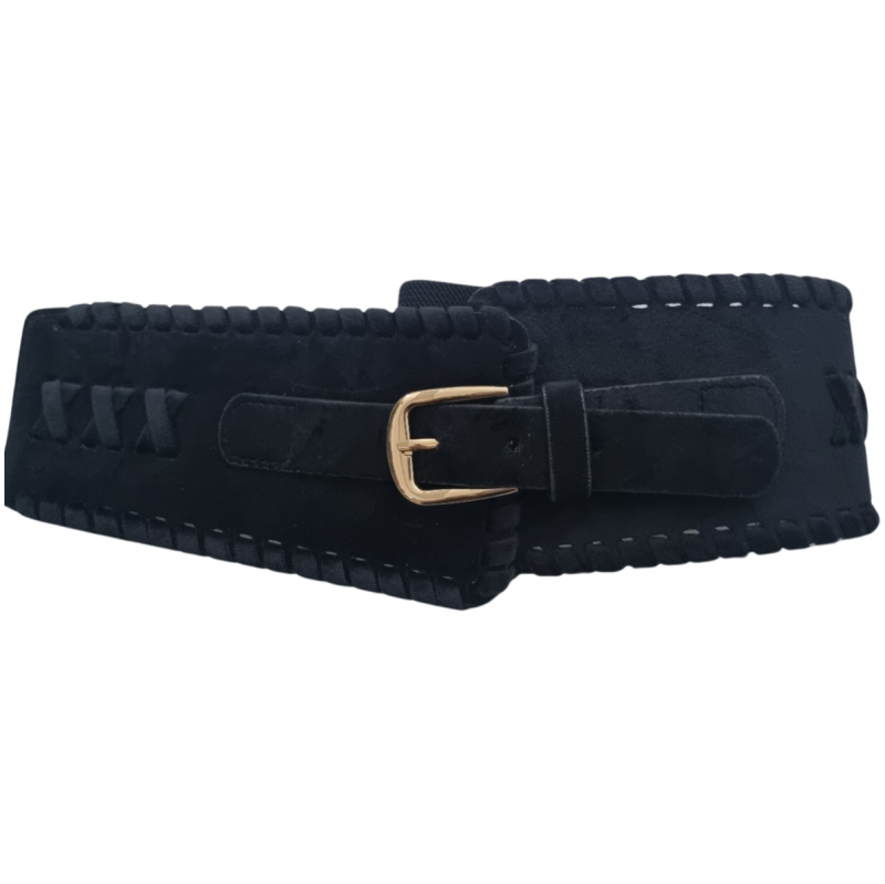 Katrins Fashion Široký semišový čierny opasok 61817515