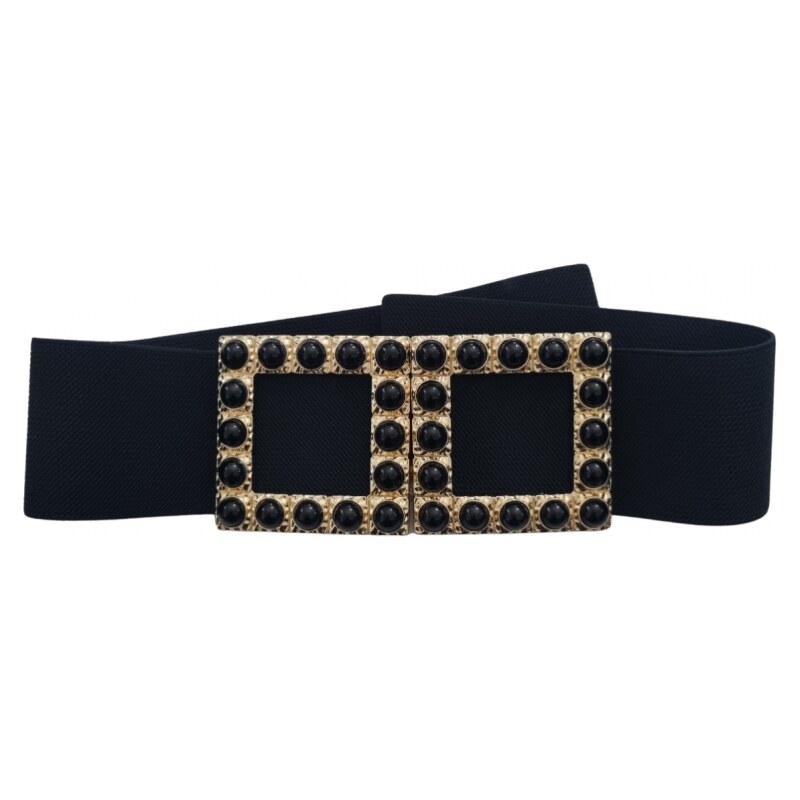 E-shop Katrins Fashion Gumičkový čierna opasok s prackou