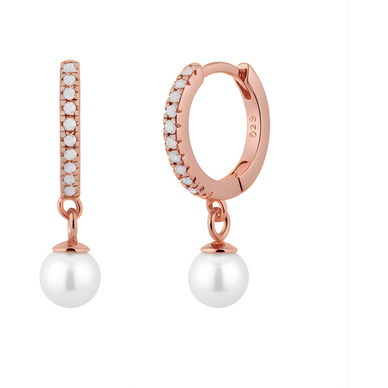 Olivie Stříbrné náušnice s perlou ROSE 9351 65048780