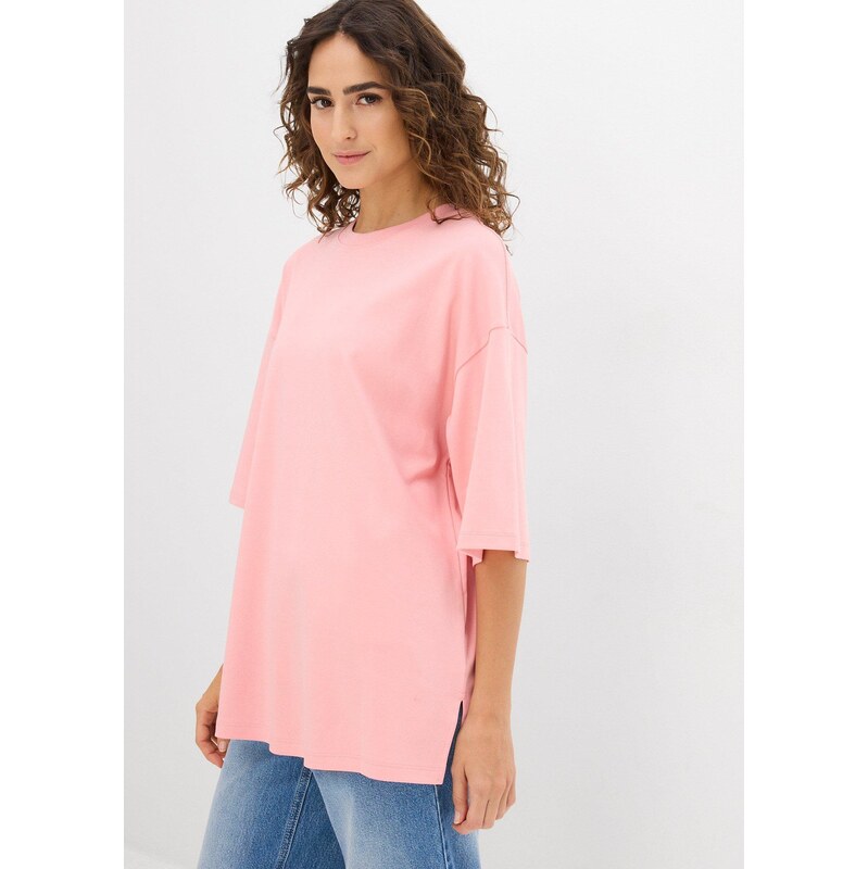 bonprix Dlhé tričko z interlock, farba ružová 61718951