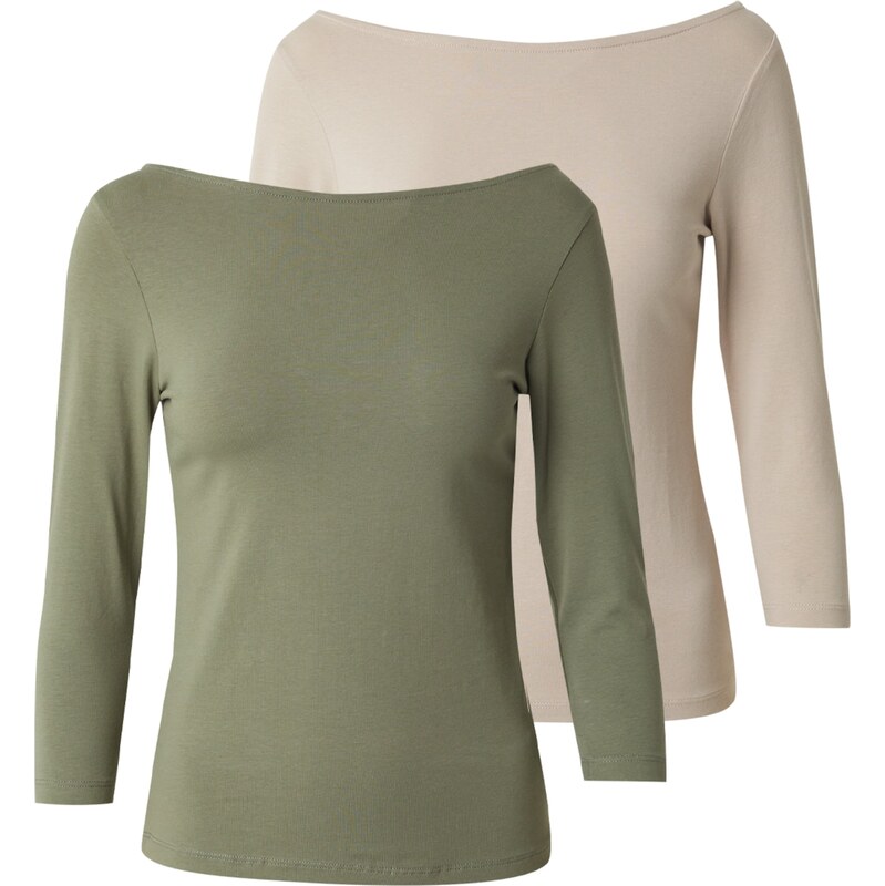 ABOUT YOU Tričko Hedda béžová / zelená 62250797