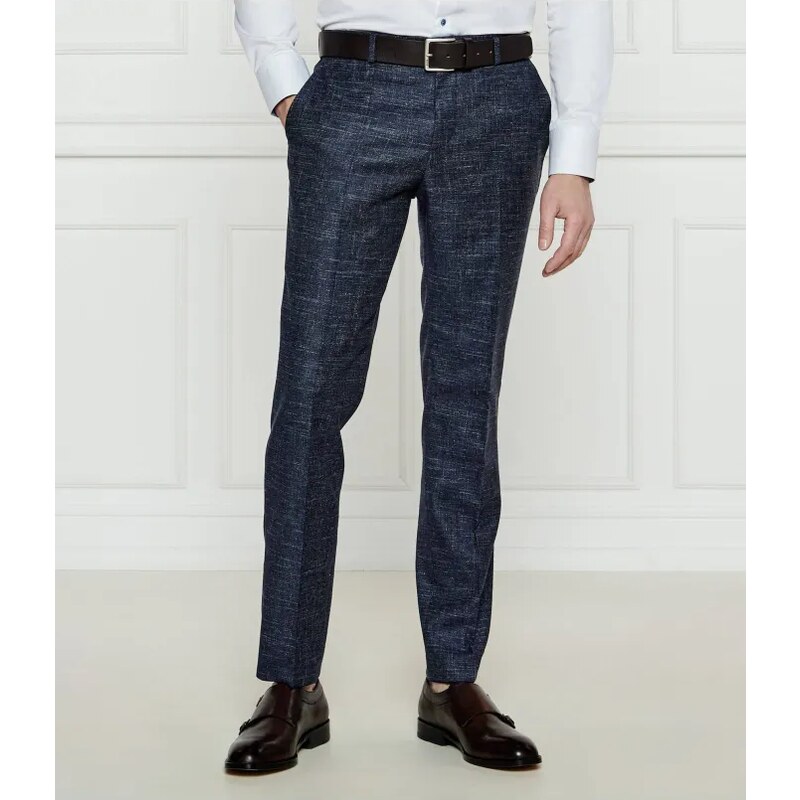 BOSS BLACK Vlnené nohavice H-Genius-251 | Slim Fit | s prímesou ľanu 61818629