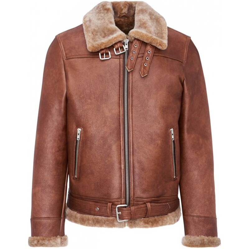 Sikora Pánska kožušinová bunda Liam - hnedá/béžový baránok 66010659