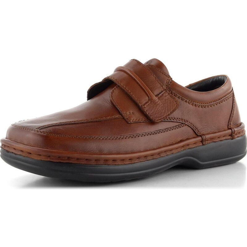 Ara pánske široké poltopánky na suchý zips Ben Cognac 11-17101-07 62752412