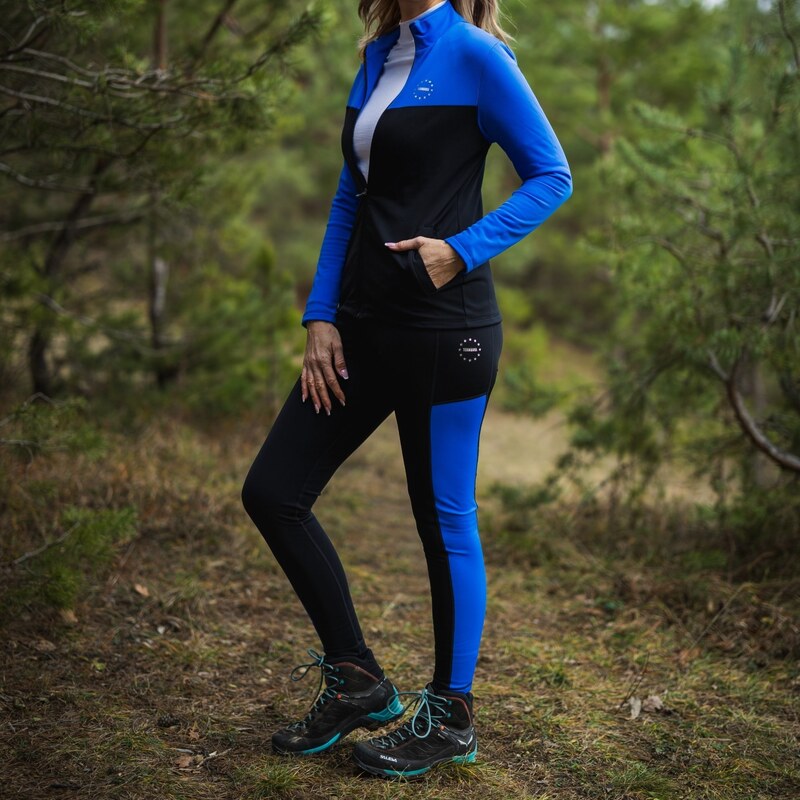 TERMOVEL Čierno-modré dámske funkčné legíny 65151328