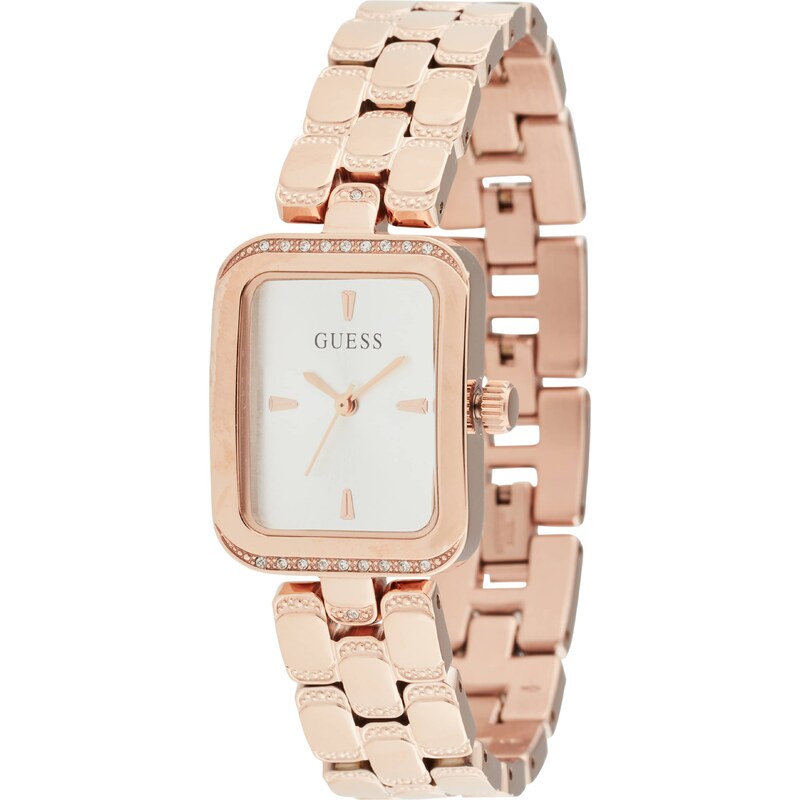 GUESS Analógové hodinky Isla ružové zlato / priehľadná / šedobiela 62024390