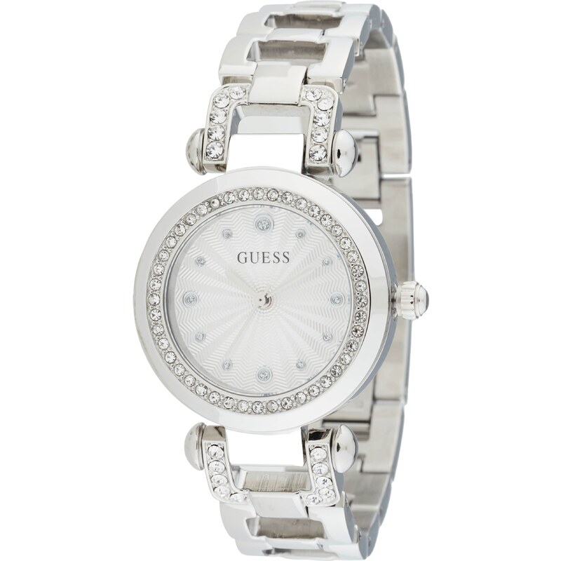 GUESS Analógové hodinky Ginger strieborná / biela 62024397