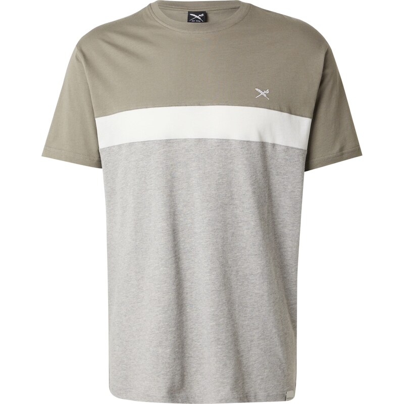 Iriedaily Tričko Court svetlosivá / kaki / biela 62413424