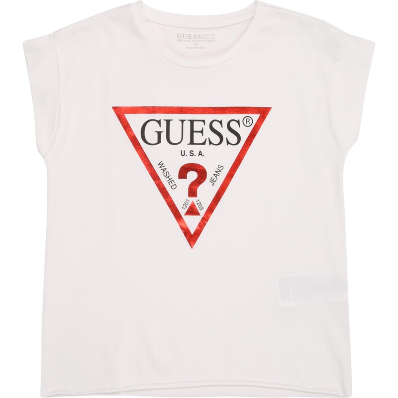 GUESS Tričko ohnivo červená / čierna / biela 61848115