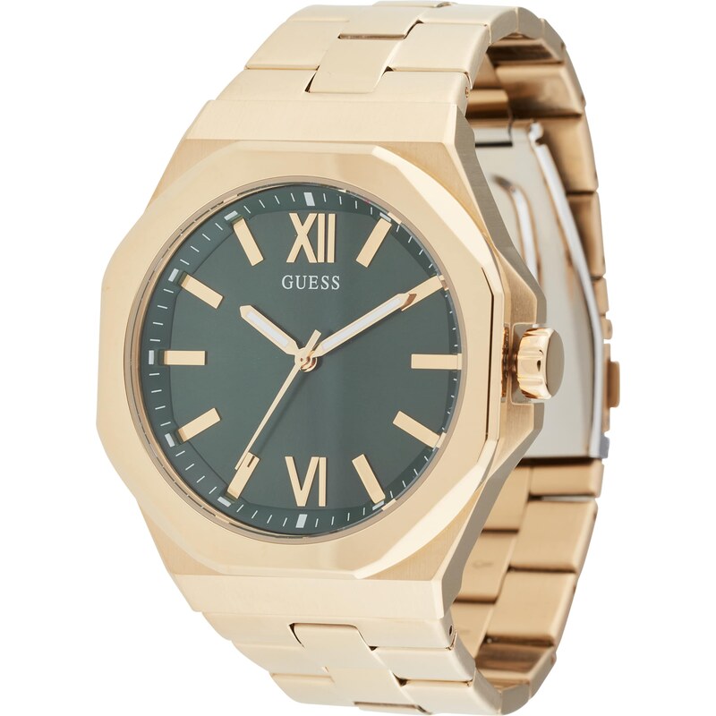 GUESS Analógové hodinky Emperor zlatá / tmavozelená 61949753