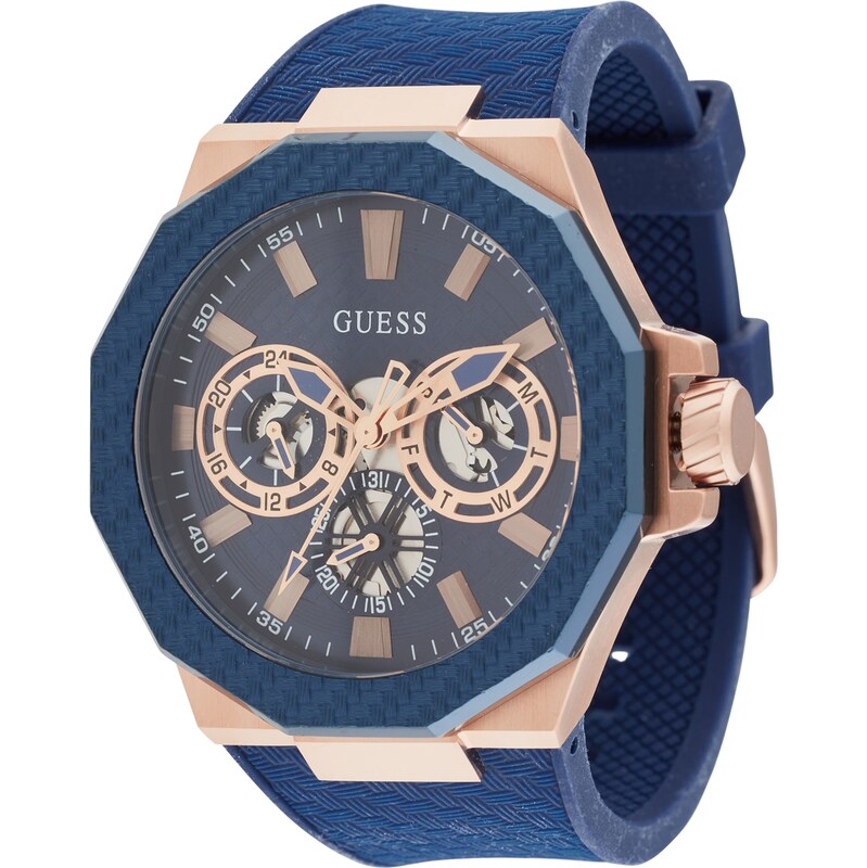 GUESS Analógové hodinky INDY tmavomodrá / ružové zlato 61949765