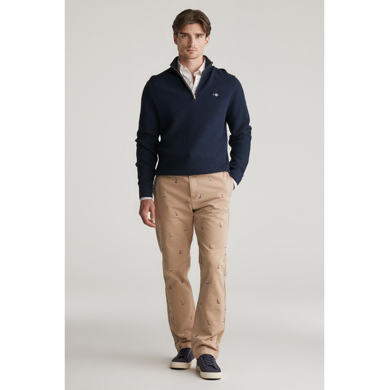 NOHAVICE GANT STRAIGHT FIT EMB CHINOS DARK KHAKI 61838193