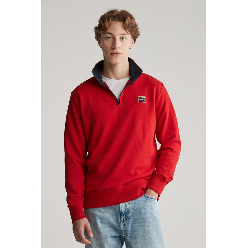 MIKINA GANT CONTRAST HALF ZIP RUBY RED 61866382