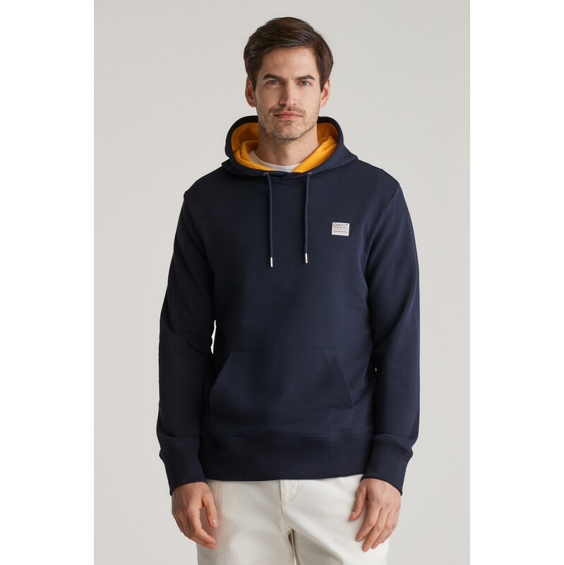 MIKINA GANT CONTRAST SWEAT HOODIE EVENING BLUE 61866384